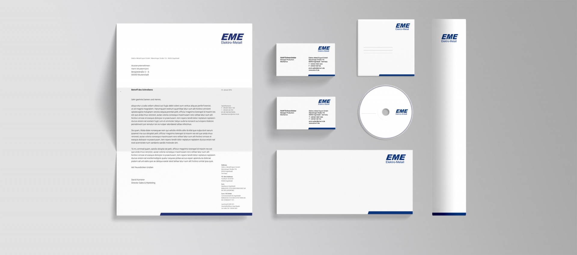 Corporate Design - EME Elektro Metall - Geschäftsausstattung