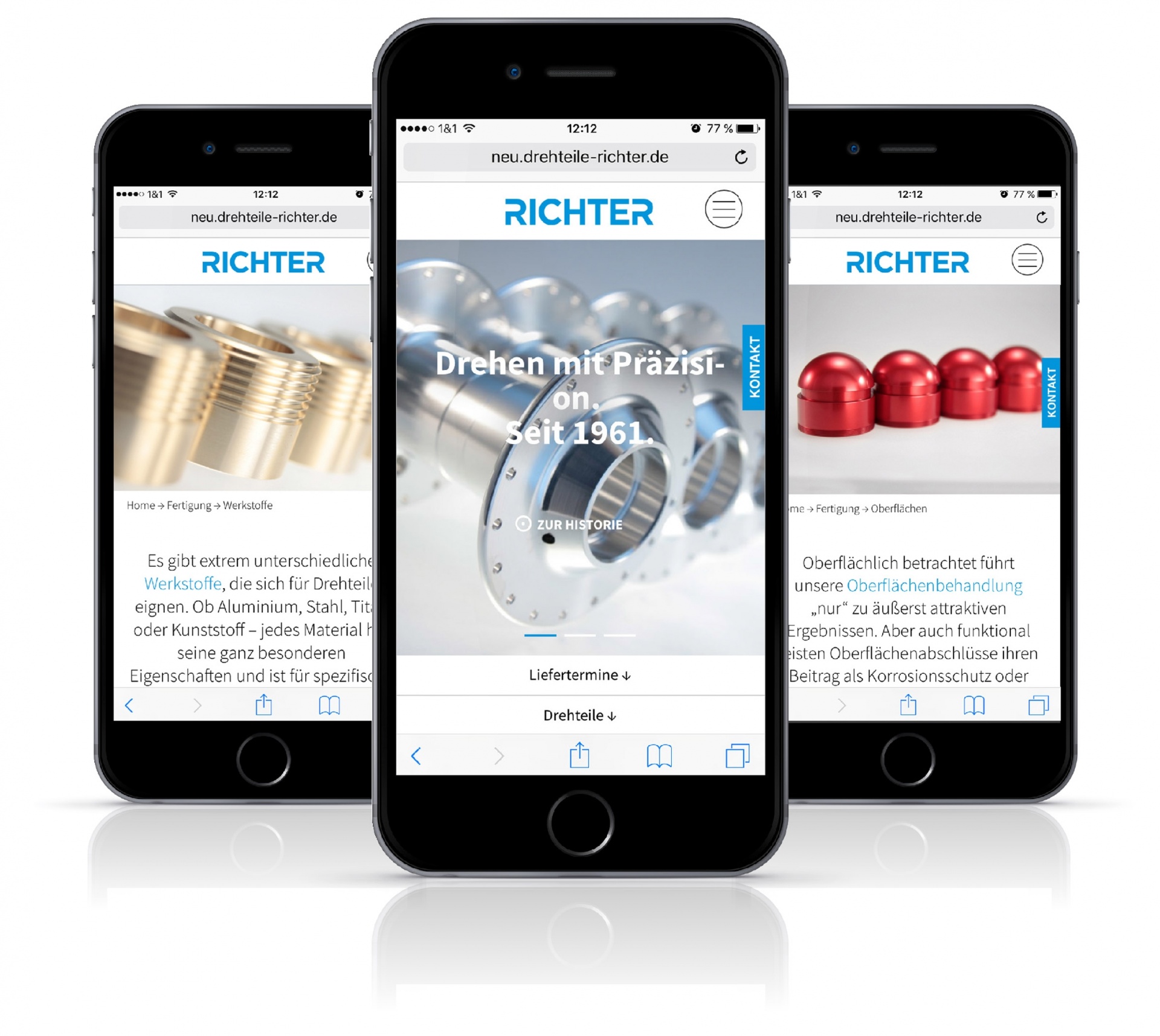 Webdesign - Richter - Responsive Website Smartphone Ansicht