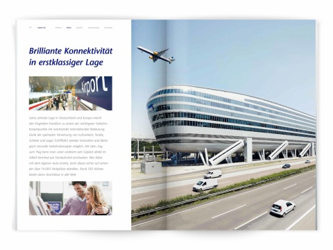 Broschürengestaltung: Imagebroschüre Fraport AG - Doppelseite