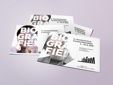 Kampagne für Literaturm 2018 - BIOGRAFIE! - Kulturamt Frankfurt - Werbemedien