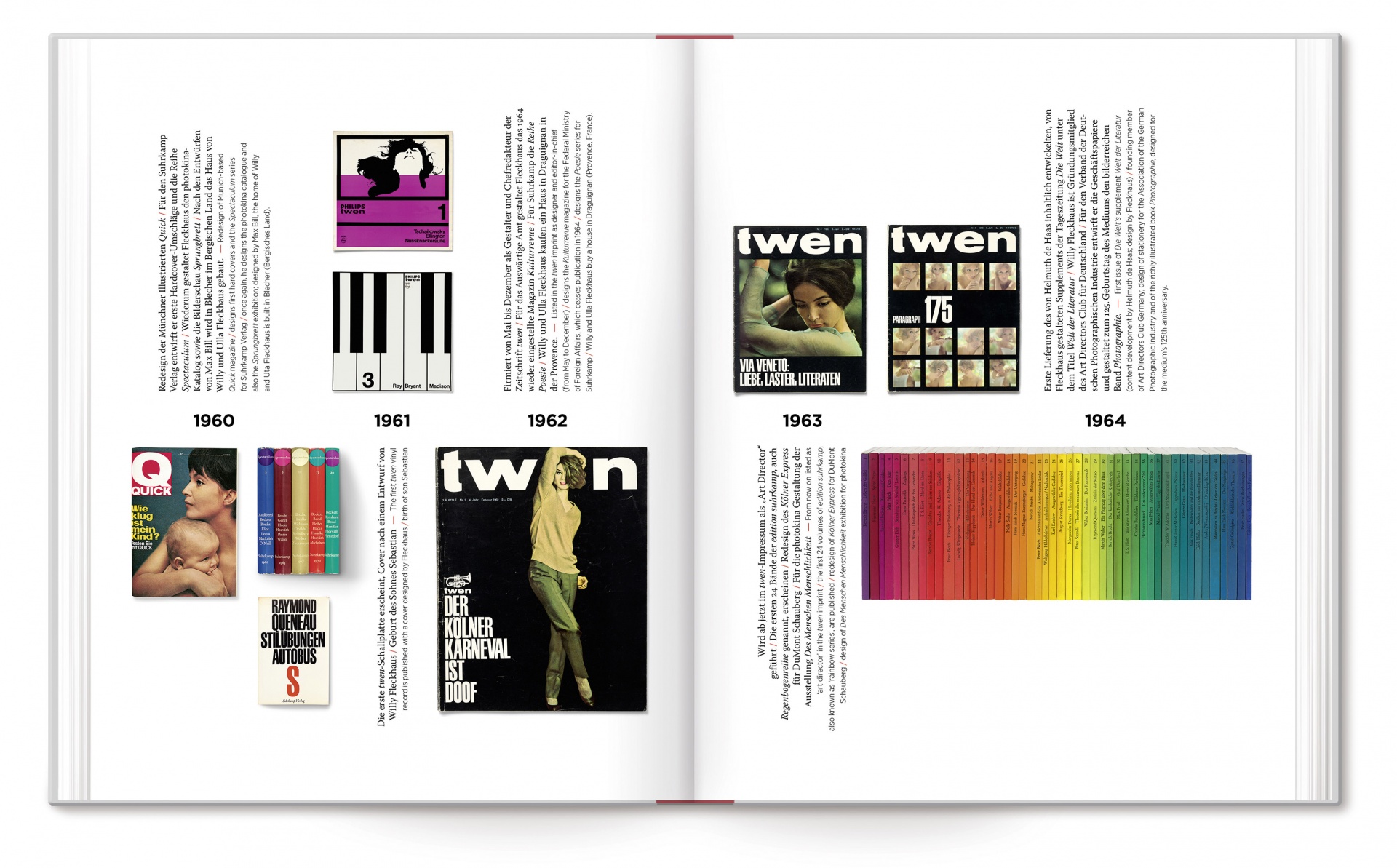 Willy Fleckhaus Katalog Design, Revolte, Regenbogen Doppelseite
