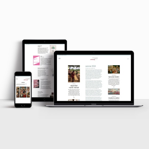Webdesign - Website Hessische Kulturstiftung - Responsive Webdesign in Anwendung auf Tablet, Smartphone und Laptop