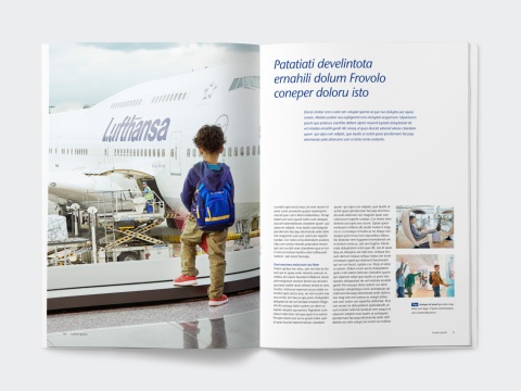 Branding: Gestaltung des neuen Corporate Design für Frankfurt Airport  - Broschürengestaltung Doppelseite
