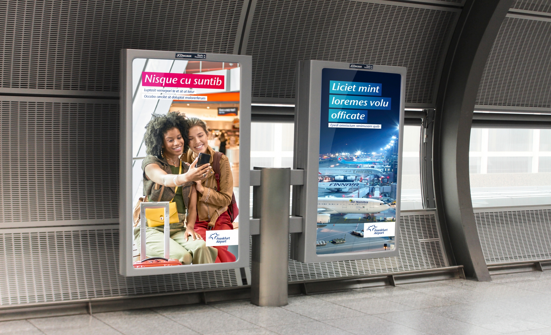 Branding: Gestaltung des neuen Corporate Design für Frankfurt Airport  - Anwendung im Terminal