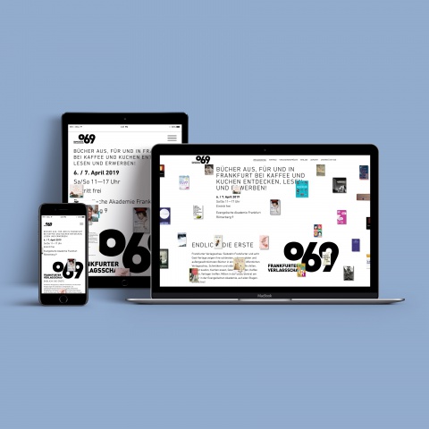 Branding - Corporate Design: Gestaltung Website Volksbühne im Großen Hirschgraben - Responsive Website auf Smartphone, Tablet und Notebook