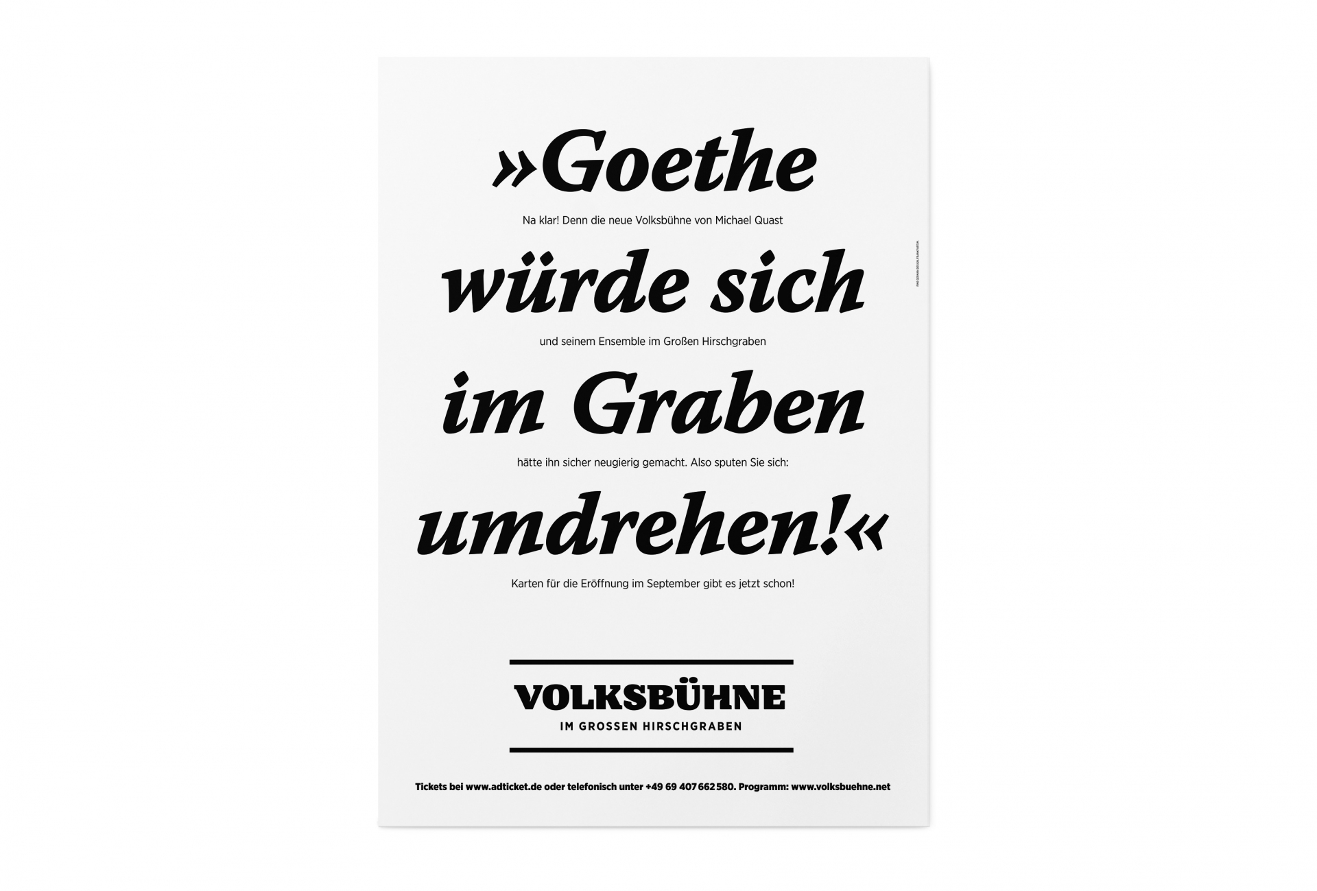 Kampagne - Plakatgestaltung - Textplakate für die Volksbühne im Großen Hirschgraben