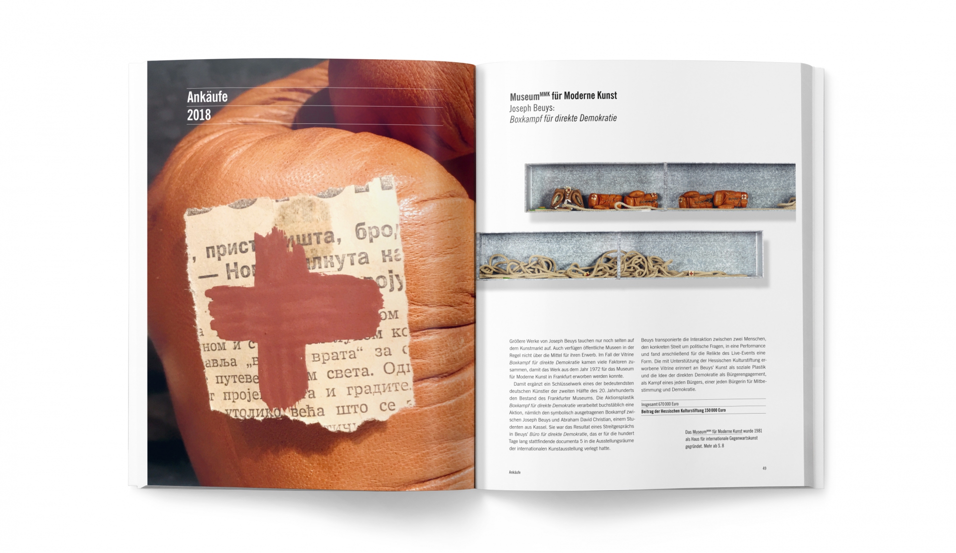 Gestaltung Geschäftsbericht 2018 - Hessische Kulturstiftung - Innenseiten - Doppelseite