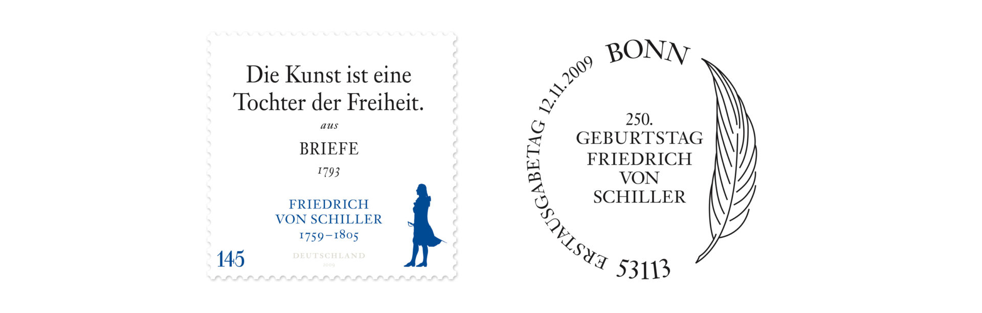 Gestaltung Stempel zum Sonderpostwertzeichen Schiller