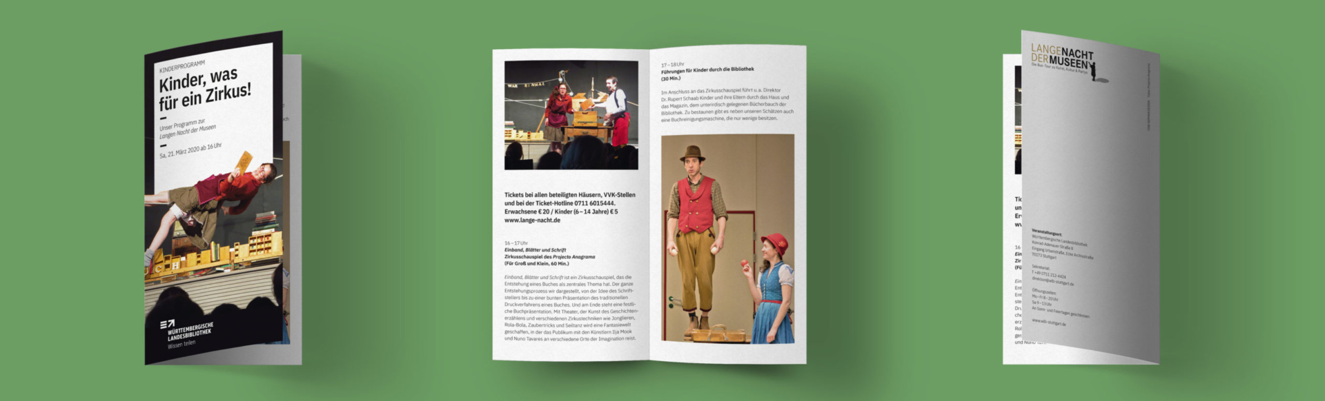 Gestaltung Kinderprogramm Flyer der Volksbühne im Großen Hirschgraben
