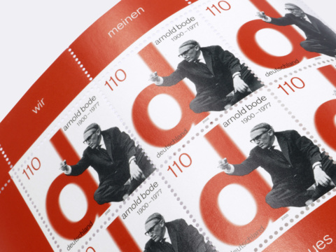 Gestaltung Briefmarke zum 100. Geburtstag von Arnold Bode, Gründer der documenta in Kassel