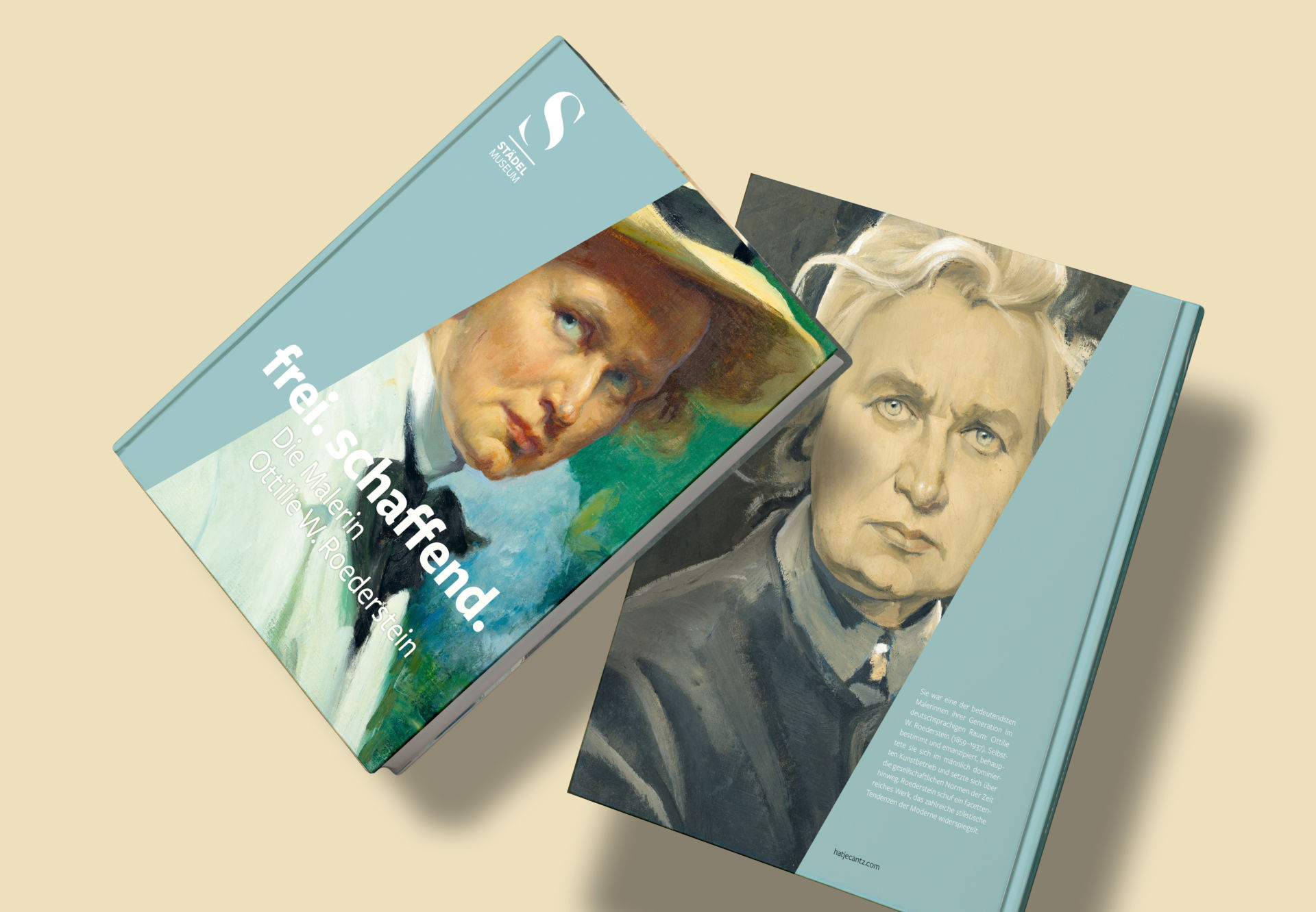 Staedel Museum Katalog Ausstellung frei. schaffend. Ottilie W. Roederstein zwei schwebende Bücher Vorderseite Rückseite Cover