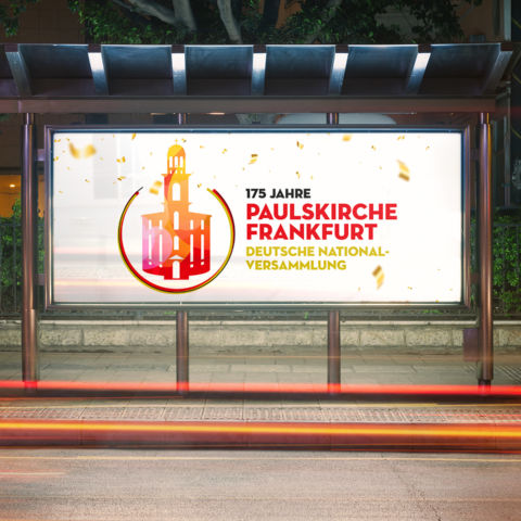 Gestaltung einer Wortbildmarke · 175 Jahre Deutsche Nationalversammlung/Paulskirche Frankfurt
